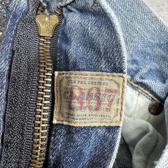 Polo Ralph Lauren Jeans Mens 34 Blue 867 Classic Straight Distressed Rugged 3417 - Picture 15 of 16